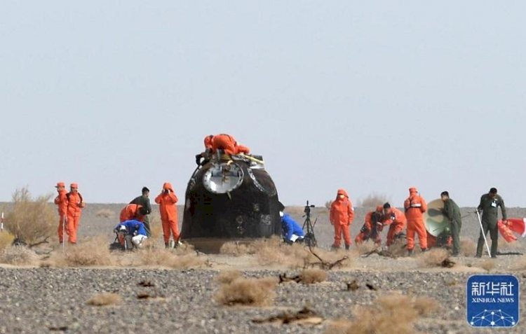 Алты ай ғарышта болған үш ғарышкер Жерге оралды