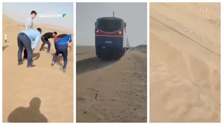 Маңғыстауда теміржол рельстерін құм басып жатыр