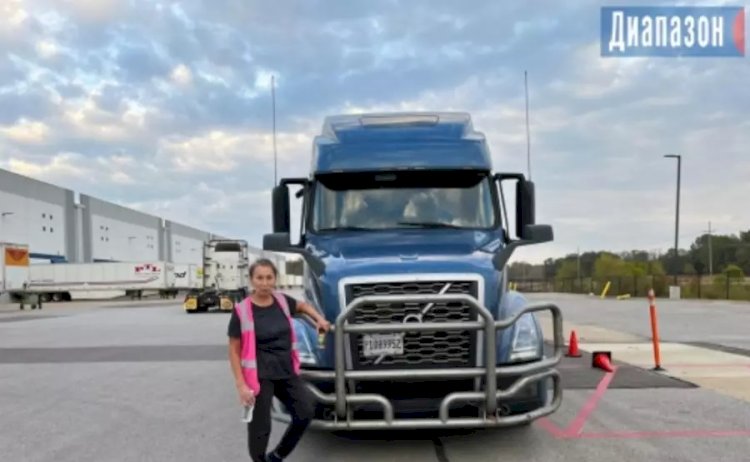 62 жастағы ақтөбелік әйел АҚШ-та жүк көлігін айдап жүр
