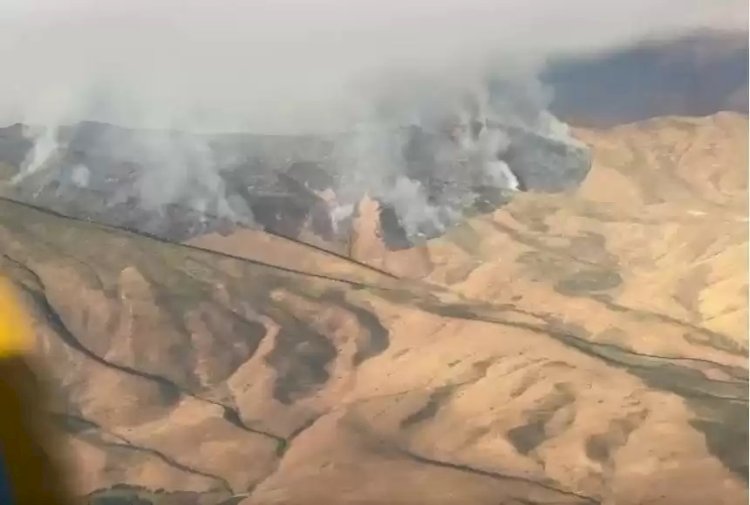 300 гектар аумаққа жайылған өртті сөндіруге ТЖМ тікұшағы тартылды