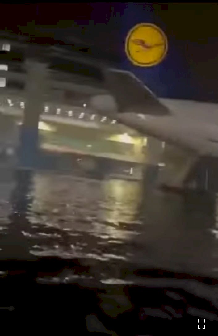 Германиядағы Франкфурт халықаралық әуежайын су басты