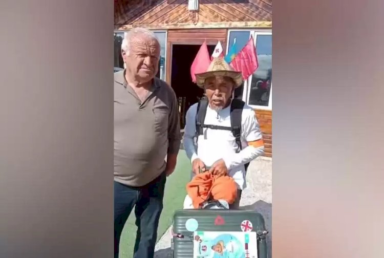 Әлем елдерін жаяу аралауға шыққан қария Грузияға жетті