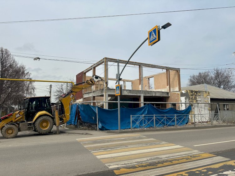 Алматыда  заңсыз  салынған кезекті нысан бұзылды