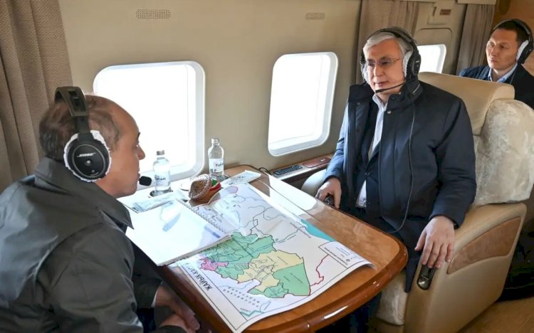 Президент БҚО-ның су басқан аумақтарын тікұшақпен барлады