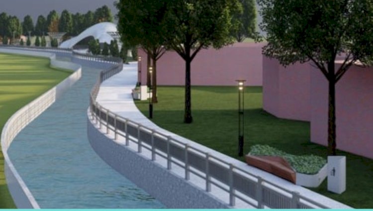 Есентай өзенінің жағалауында 6850 м2 жер көгалдандырылып, серуендеу аймағы пайда болады