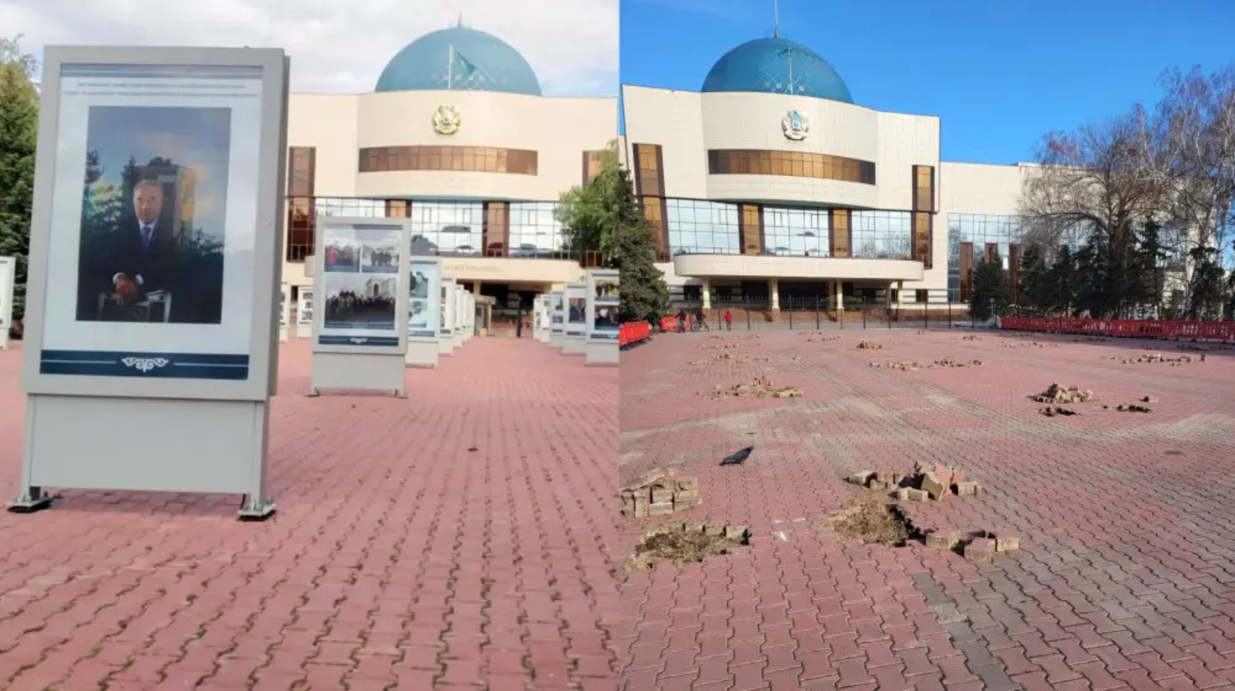 Астанадағы алаңнан экс-президенттің суреттерін алып тастапты