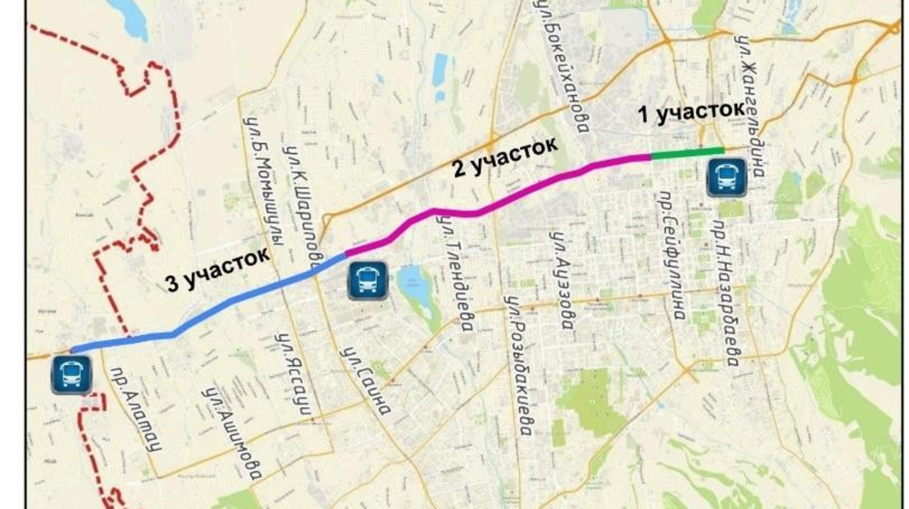 Райымбек батыр даңғылындағы BRT «қасбеттен қасбетке дейін» қағидаты бойынша жүзеге асырылады