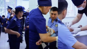 Алматыда полицейлер донорлық қан тапсырды  