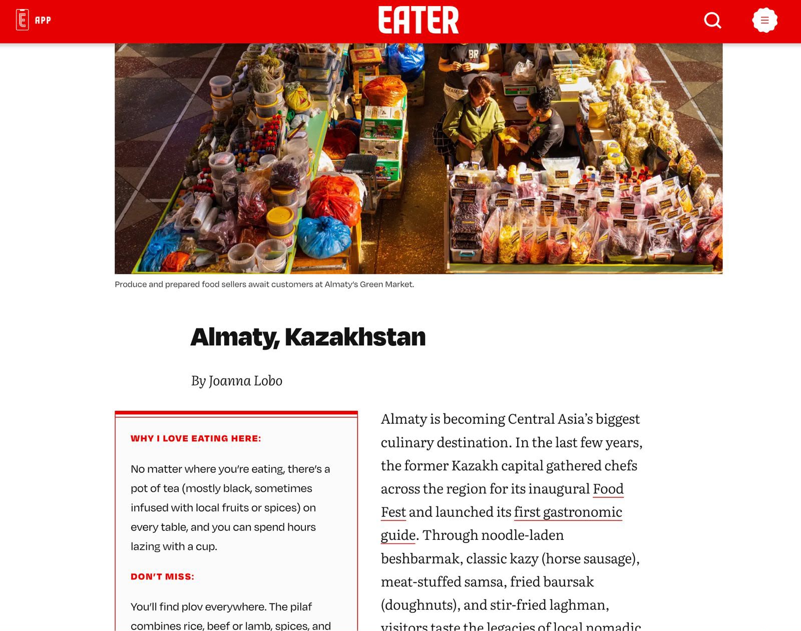 Алматы Eater басылымының «Where to Eat 2026» гастрономиялық бағыттар тізіміне енді